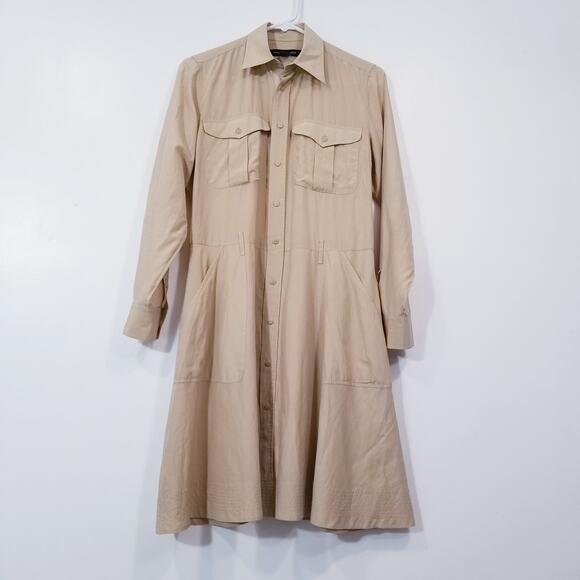 Ralph Lauren Black Label 100% Silk Shirt Dress Button Front Collared - Picture 1 of 15
